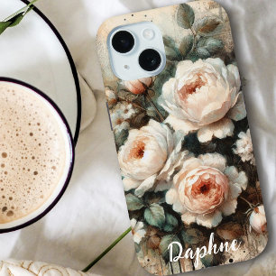 Antik Shabby Chic Blassrosa Pfingstrose Benutzerna Case-Mate iPhone Hülle