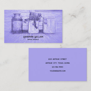 Antik-Shop Lila Skizzenkunst Rustikale Milchkannen Visitenkarte