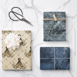 Antik Vintage Nautical Geschenkpapier Set