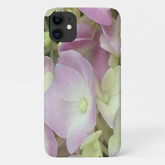 Antik Weiß und Dusty Pink Hydrangea Petals Case-Mate iPhone Hülle (Rückseite)
