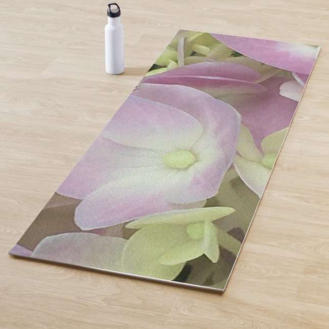 Antik Weiß und Dusty Pink Hydrangea Petals Yogamatte (Beispiel)
