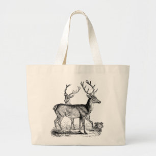 Antik Wild Stag Deg auf Tote Bag Jumbo Stoffbeutel