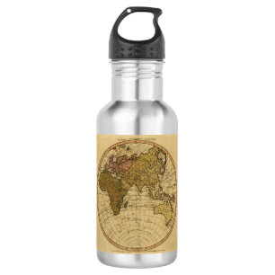 Antik William Faden 1786 Osthalbkugel Karte Edelstahlflasche