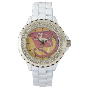 ANTIKAROTEN,GERICHTSKARTEN FLAG DES HUNDES MONOGRA ARMBANDUHR