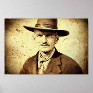 Antike 1800er Jahre Fotograf eines Cowboy Poster