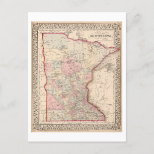 Antike 1868 Karte von Minnesota