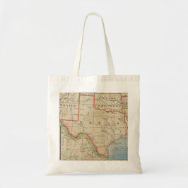 Antike 1888 Karte von Texas mit Städten und Flüsse Tragetasche