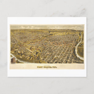 Antike 1891 Karte von Fort Worth, Texas,