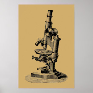 Antike 1892 Mikroskop "Steampunk" Art Poster