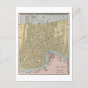 Antike 1899 Karte von New Orleans, Louisiana,