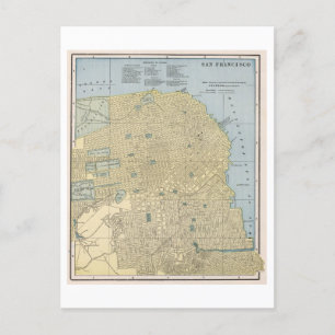 Antike 1899 Karte von San Francisco, Kalifornien,