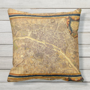 Antike abgenutzter Rand Vintages Frankreich Kissen