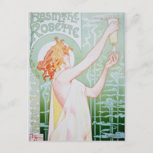 Antike Absinthe-Werbung Postkarte