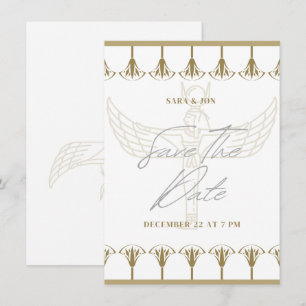 antike ägyptische Hochzeit Save the Date im Vintag