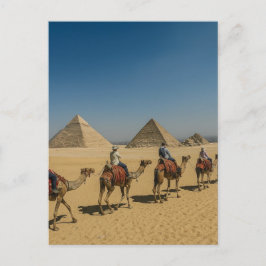 Antike ägyptische Pyramiden Wüstenkamelritt Postkarte