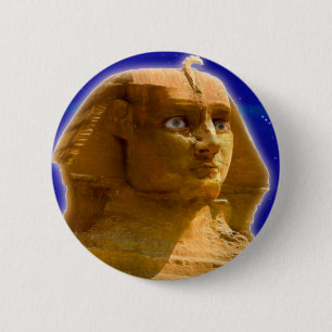 Antike ägyptische Sphinx im Gizeh Art Design Button