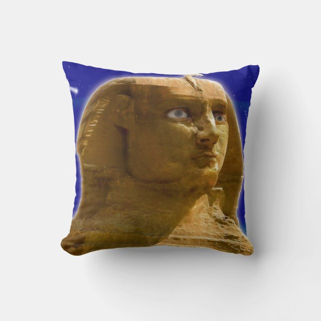 Antike ägyptische Sphinx im Gizeh Art Design Kissen (Vorderseite)