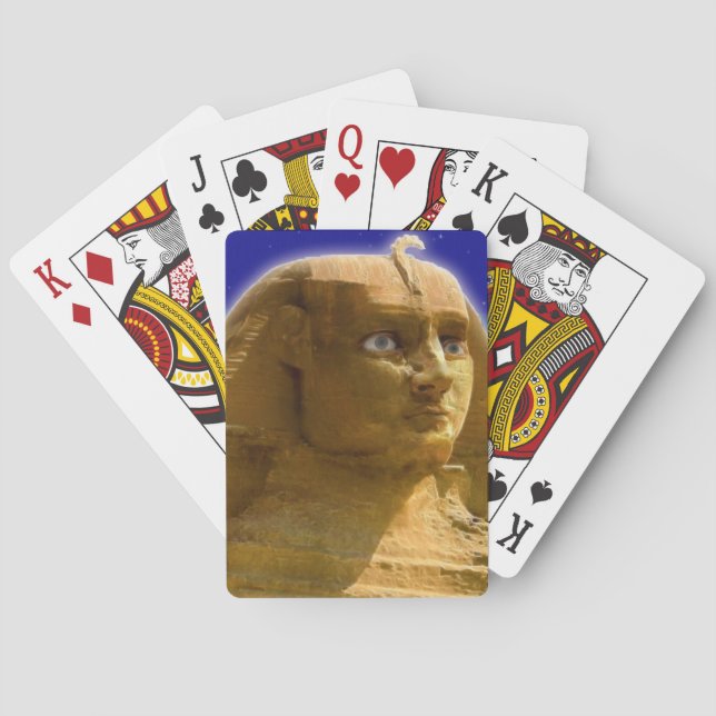 Antike ägyptische Sphinx im Gizeh Art Design Spielkarten (Rückseite)
