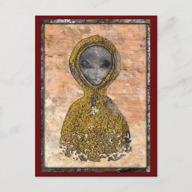 Antike Alien Postkarte (Vorderseite)