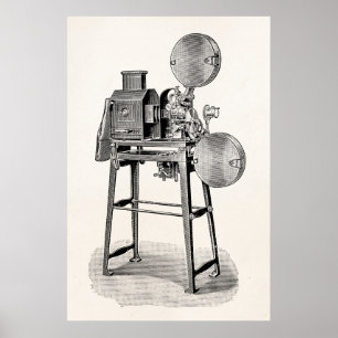 Antike alte Filmkamera Kinematographie-Ausrüstung Poster