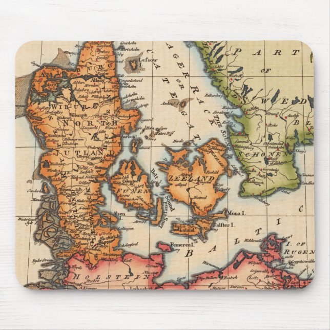 Antike Alte Karte Inspiriert (10) Mousepad (Vorne)