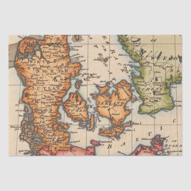 Antike Alte Karte Inspiriert (10) Seidenpapier (Vorderseite)