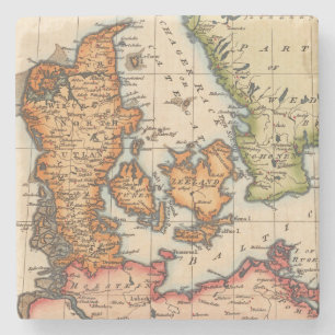 Antike Alte Karte Inspiriert (10) Steinuntersetzer