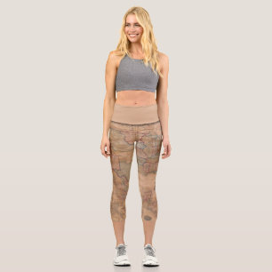 Antike Alte Karte Inspiriert (13) Capri Leggings