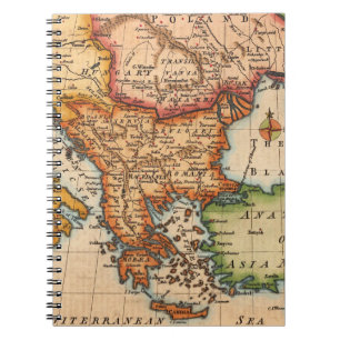 Antike Alte Karte Inspiriert (2) Notizblock