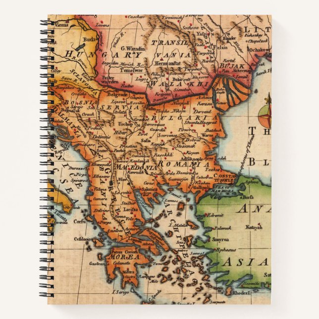 Antike Alte Karte Inspiriert (2) Notizbuch (Vorderseite)