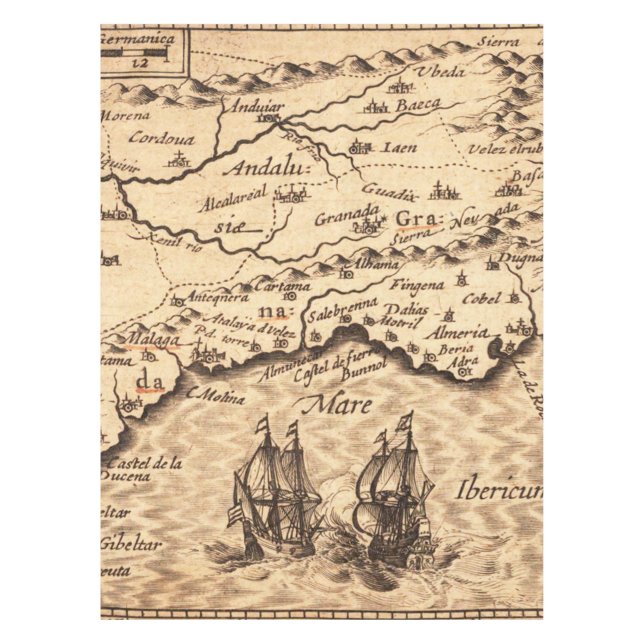 Antike Alte Karte Inspiriert (3) Tischdecke (Vorderseite)