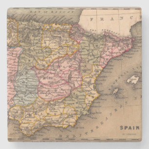 Antike Alte Karte Inspiriert (5) Steinuntersetzer