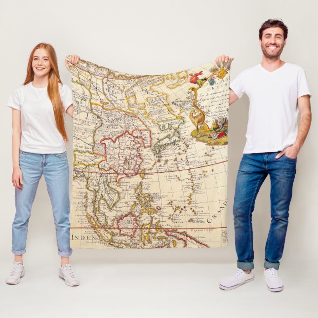 Antike Alte Karte Inspiriert (6) Fleecedecke (Beispiel)