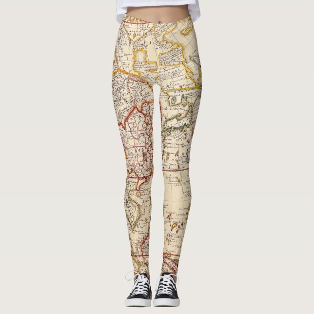 Antike Alte Karte Inspiriert (6) Leggings (Vorderseite)