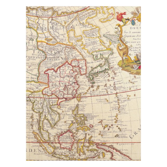 Antike Alte Karte Inspiriert (6) Tischdecke (Vorderseite)