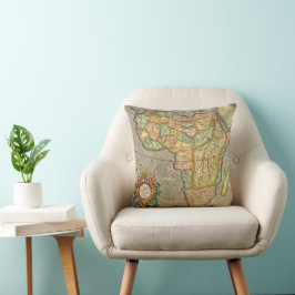 Antike Alte Welt Gerardus Mercator Karte Afrikas Kissen