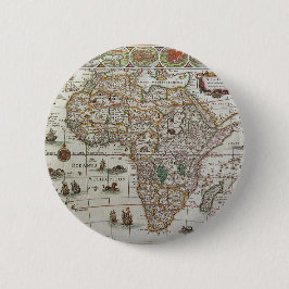 Antike alte Weltkarte Afrikas, c. 1635 Button