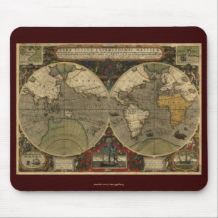 Antike alte Weltkarte Mousepad