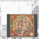 Antike Alte Weltkarte, Nordpol der Arktis, 1595 Postkarte<br><div class="desc">Vintage Darstellung antiker Weltkarte mit Blick vom Nordpol,  einschließlich des Polarkreises,  des Ozeans und der umliegenden Kontinente. Von Kartograf Gerardus Mercator,  1595.</div>