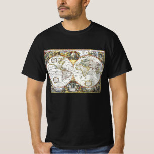 Antike alte Weltkarte von Hendrik Hondius, 1630 T-Shirt
