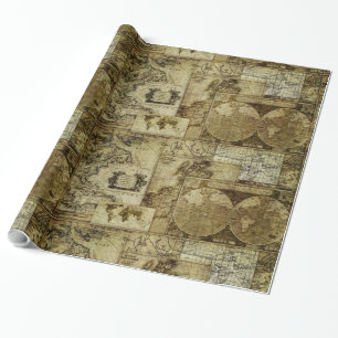 Antike alte Weltkarten Antike Karten Geschenkpapier