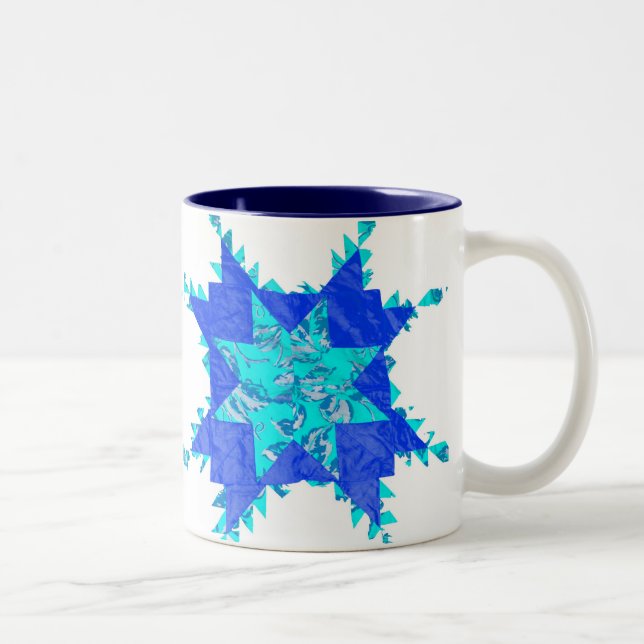 Antike amerikanische Steppdecken Zweifarbige Tasse (Rechts)