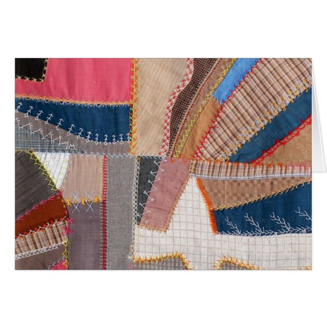 Antike amerikanische verrückte Steppdecke circa (Vorderseite (Horizontal))