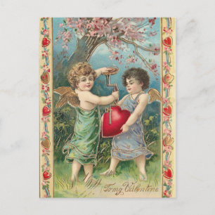 Antike Amor mit Herz Postkarte