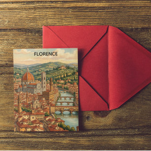 Antike Ansicht von Florenz Italien Toskana Postkarte