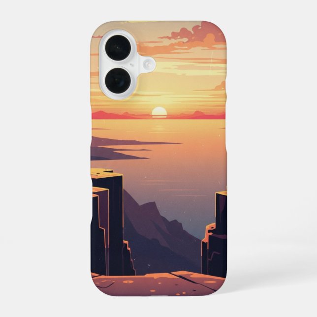 Antike Ansicht von Meeresklippen iPhone 16 Hülle (Rückseite)