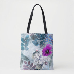 Antike Aquarell-Blumen-Lilac-Mohn