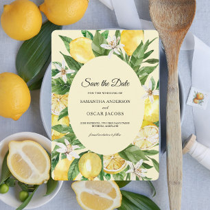 Antike Aquarell-Gelbe Zitronen Rahmen Save The Date