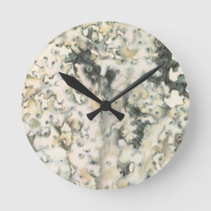 Antike Aquarell-Koralle Runde Wanduhr