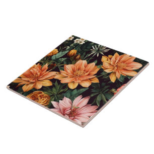 Antike Aquarell Moderne Blumenkollektion Fliese